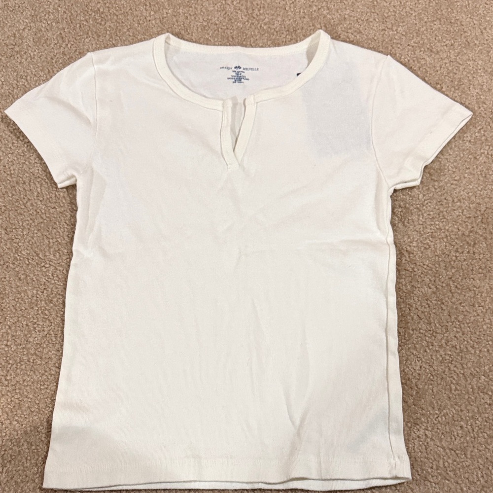 Brandy Melville Cream Short Sleeve Tee